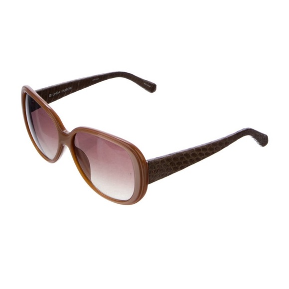 Linda Farrow Brown Oversized Sunglasses - Picture 3 of 4